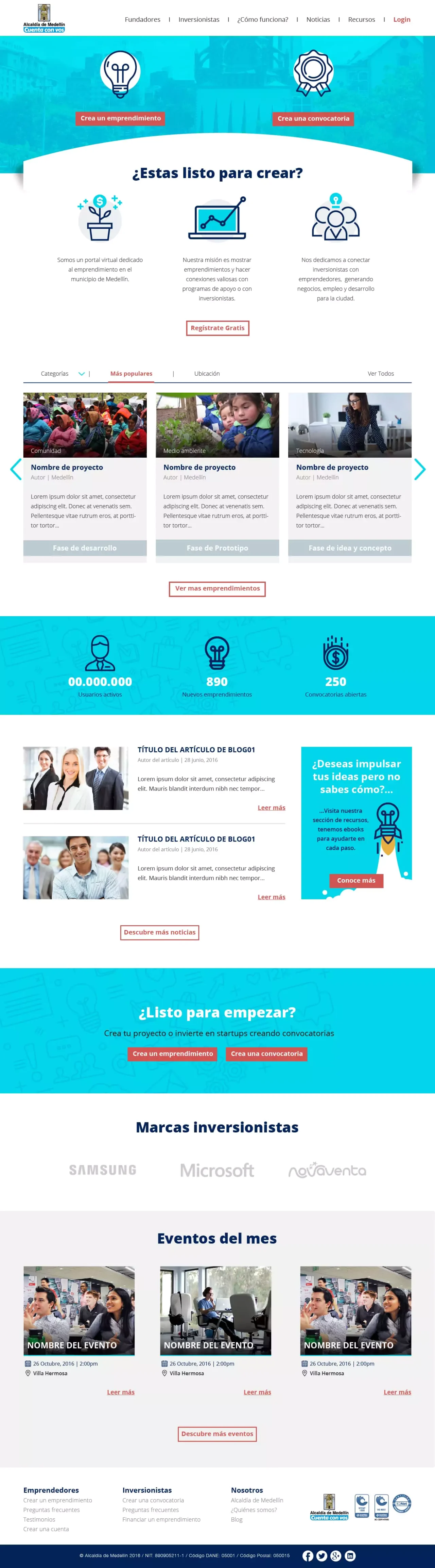 Aplicación web para conectar emprendedores, con inversionistas del municipio de medellin.